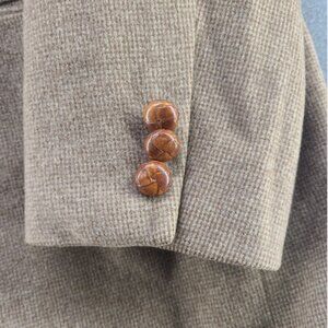 Today's Man Sports Coat Wool And Camel Hair Wood Buttons 6 Pockets blazer